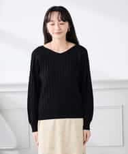 K3FED15044 a.v.v(アー・ヴェ・ヴェ) 【低身長サイズ】【洗える/UVカット】プリーツライクニット ライトイエロー