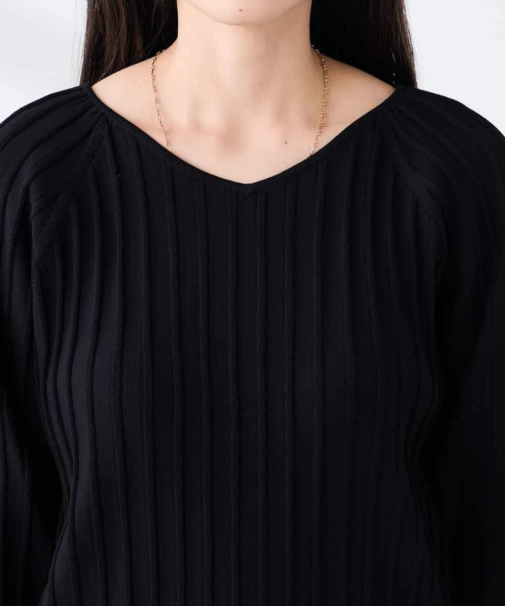 K3FED15044 a.v.v(アー・ヴェ・ヴェ) 【低身長サイズ】【洗える/UVカット】プリーツライクニット ライトイエロー