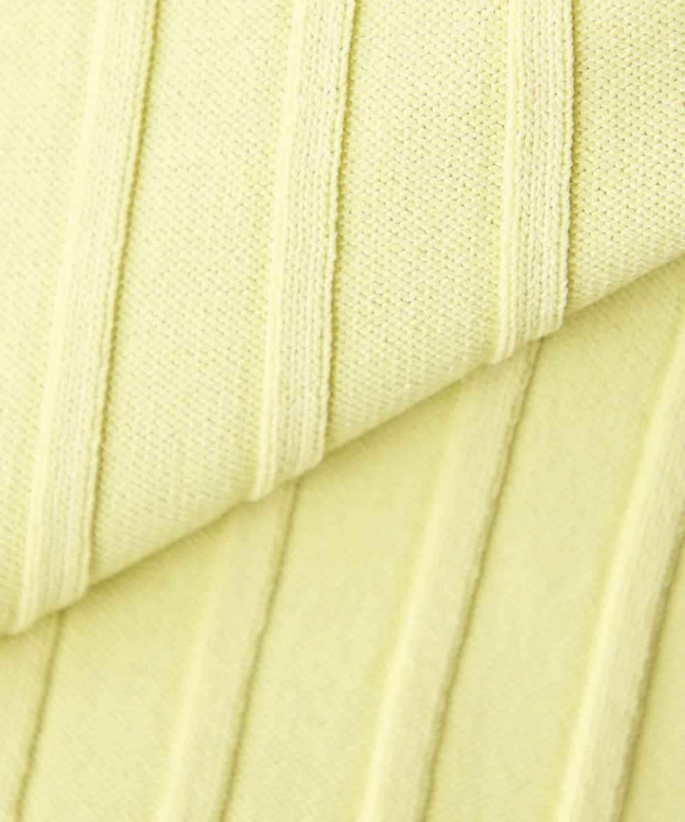 K3FED15044 a.v.v(アー・ヴェ・ヴェ) 【低身長サイズ】【洗える/UVカット】プリーツライクニット ライトイエロー