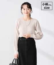K3FED15044 a.v.v(アー・ヴェ・ヴェ) 【低身長サイズ】【洗える/UVカット】プリーツライクニット グレージュ