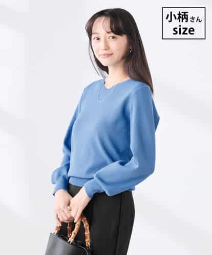 K3FED59039 a.v.v Elmi 【低身長サイズ】【洗える/UVカット】Vネックパフスリーブニット