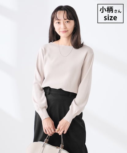 K3FED69039 a.v.v Elmi 【低身長サイズ】【WEB限定/洗える/UVカット】ボートネックパフスリーブニット