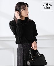 K3FED69039 a.v.v Elmi(アー・ヴェ・ヴェ) 【低身長サイズ】【WEB限定/洗える/UVカット】ボートネックパフスリーブニット ブラック