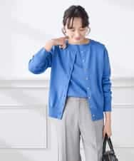 K3FED69039 a.v.v Elmi(アー・ヴェ・ヴェ) 【低身長サイズ】【WEB限定/洗える/UVカット】ボートネックパフスリーブニット ライトイエロー