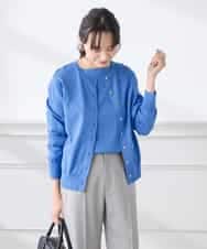 K3FED69039 a.v.v Elmi(アー・ヴェ・ヴェ) 【低身長サイズ】【WEB限定/洗える/UVカット】ボートネックパフスリーブニット ライトイエロー