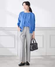 K3FED69039 a.v.v Elmi(アー・ヴェ・ヴェ) 【低身長サイズ】【WEB限定/洗える/UVカット】ボートネックパフスリーブニット ライトイエロー