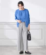 K3FED69039 a.v.v Elmi(アー・ヴェ・ヴェ) 【低身長サイズ】【WEB限定/洗える/UVカット】ボートネックパフスリーブニット ライトイエロー