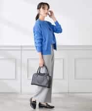 K3FED69039 a.v.v Elmi(アー・ヴェ・ヴェ) 【低身長サイズ】【WEB限定/洗える/UVカット】ボートネックパフスリーブニット ライトイエロー