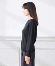 K3FED69039 a.v.v Elmi(アー・ヴェ・ヴェ) 【低身長サイズ】【WEB限定/洗える/UVカット】ボートネックパフスリーブニット ライトイエロー