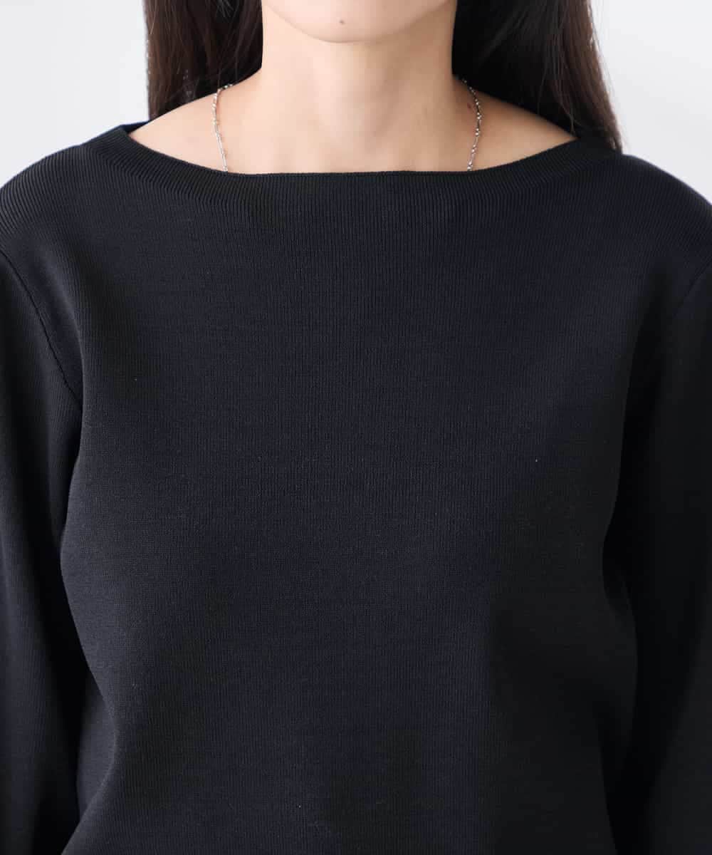 K3FED69039 a.v.v Elmi(アー・ヴェ・ヴェ) 【低身長サイズ】【WEB限定/洗える/UVカット】ボートネックパフスリーブニット ライトイエロー