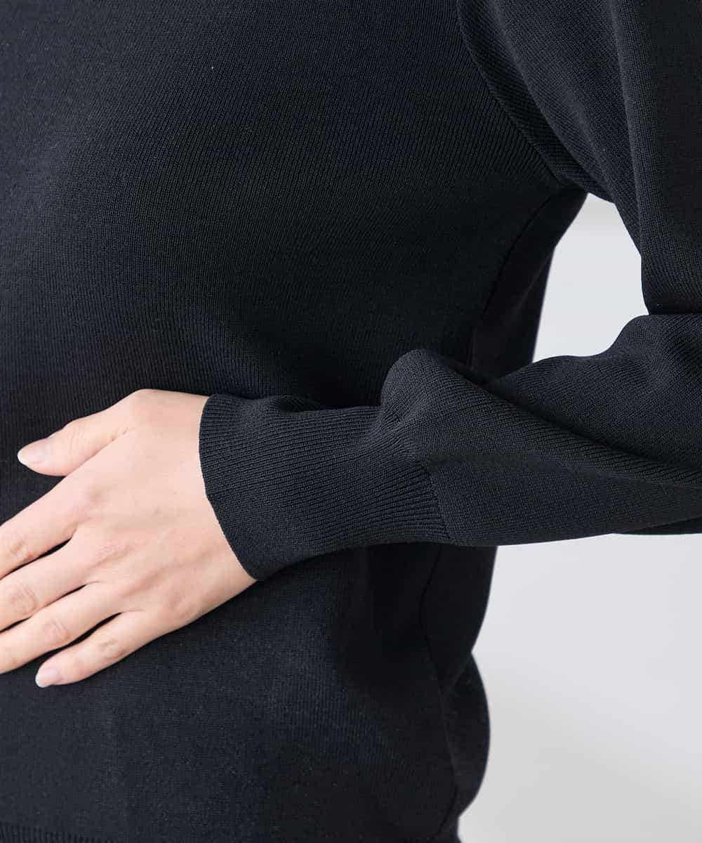 K3FED69039 a.v.v Elmi(アー・ヴェ・ヴェ) 【低身長サイズ】【WEB限定/洗える/UVカット】ボートネックパフスリーブニット ライトイエロー