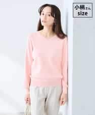 K3FED79039 a.v.v Elmi(アー・ヴェ・ヴェ) 【低身長サイズ】【洗える/UVカット】Vネックパフスリーブニット ピンク