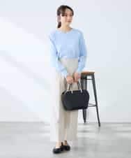 K3FED79039 a.v.v Elmi(アー・ヴェ・ヴェ) 【低身長サイズ】【洗える/UVカット】Vネックパフスリーブニット ピンク