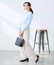 K3FED79039 a.v.v Elmi(アー・ヴェ・ヴェ) 【低身長サイズ】【洗える/UVカット】Vネックパフスリーブニット ピンク