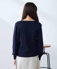 K3FED79039 a.v.v Elmi(アー・ヴェ・ヴェ) 【低身長サイズ】【洗える/UVカット】Vネックパフスリーブニット ピンク