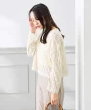 K3FFD06054 a.v.v Elmi(アー・ヴェ・ヴェ) 【低身長サイズ】透かし編みニットプルオーバー アイボリー