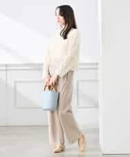 K3FFD06054 a.v.v Elmi(アー・ヴェ・ヴェ) 【低身長サイズ】透かし編みニットプルオーバー アイボリー