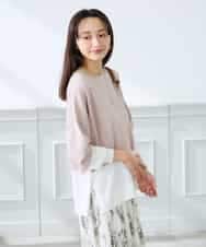 K3FFD18039 a.v.v Elmi(アー・ヴェ・ヴェ) 【低身長サイズ】バイカラーニット レッド×ネイビー