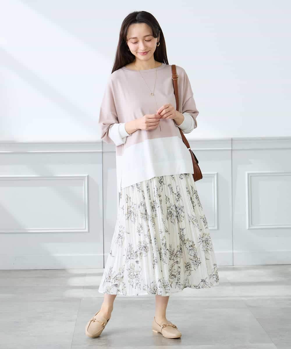 K3FFD18039 a.v.v Elmi(アー・ヴェ・ヴェ) 【低身長サイズ】バイカラーニット レッド×ネイビー