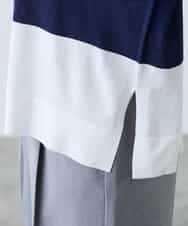 K3FFD18039 a.v.v Elmi(アー・ヴェ・ヴェ) 【低身長サイズ】バイカラーニット レッド×ネイビー