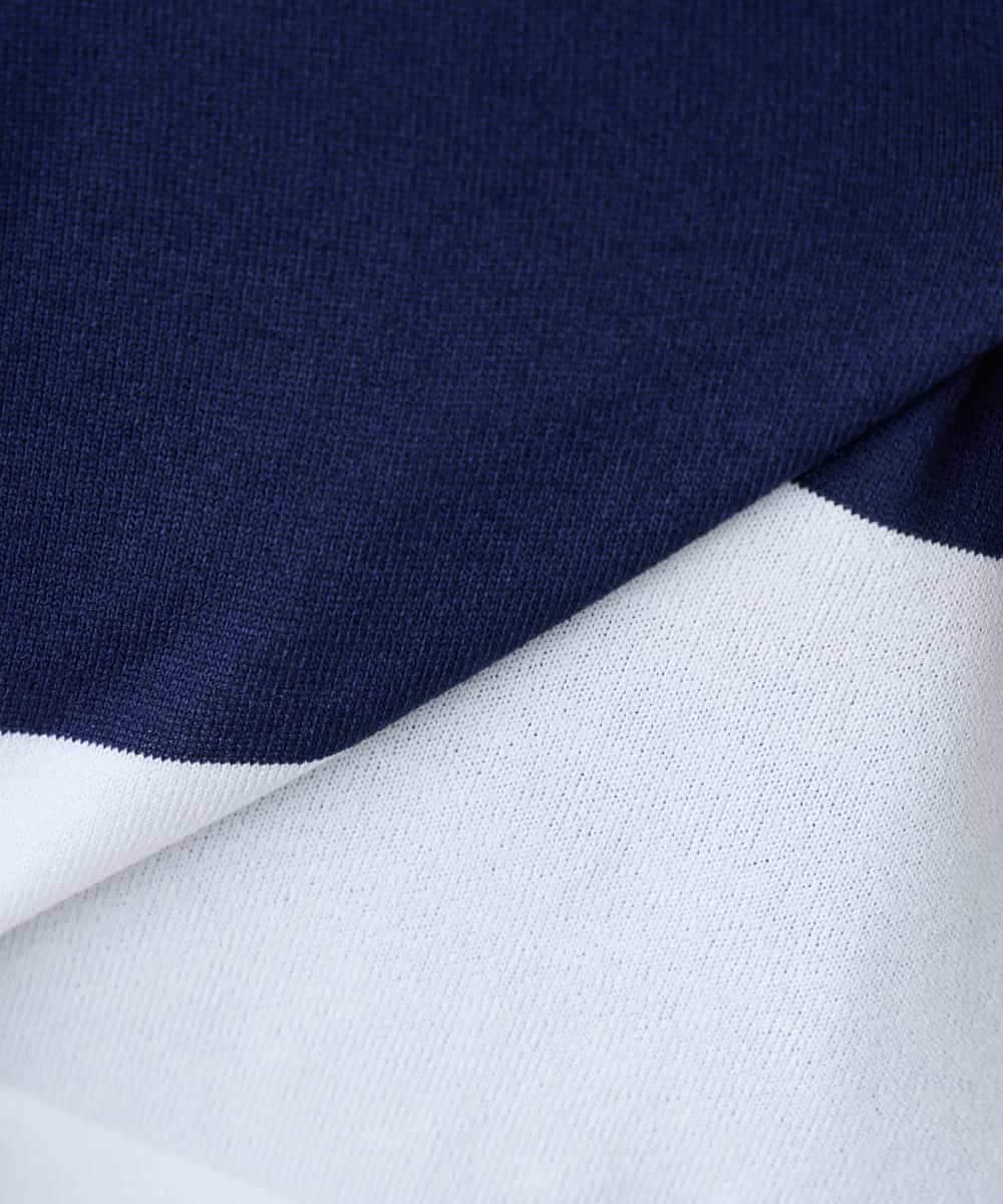 K3FFD18039 a.v.v Elmi(アー・ヴェ・ヴェ) 【低身長サイズ】バイカラーニット レッド×ネイビー