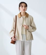 K3FFD23049 a.v.v Elmi(アー・ヴェ・ヴェ) 【低身長サイズ】プリーツペプラムニット ブルー