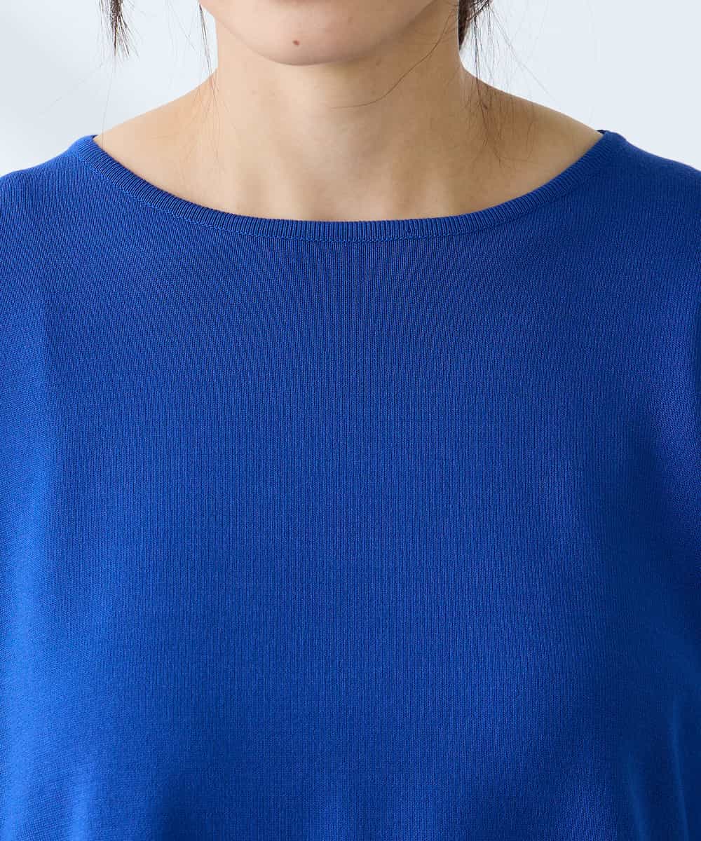 K3FFD23049 a.v.v Elmi(アー・ヴェ・ヴェ) 【低身長サイズ】プリーツペプラムニット ブルー