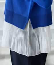 K3FFD23049 a.v.v Elmi(アー・ヴェ・ヴェ) 【低身長サイズ】プリーツペプラムニット ブルー