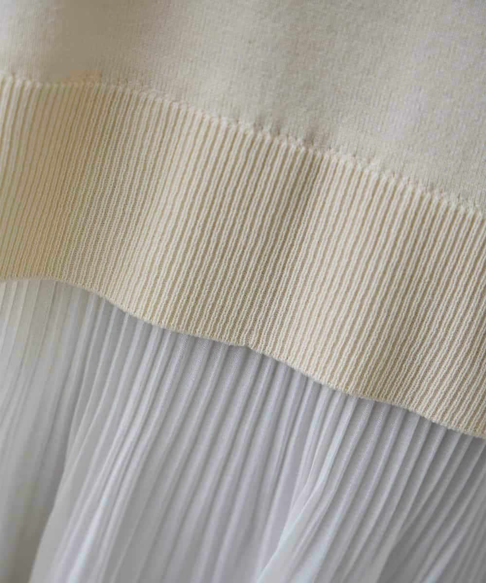 K3FFD23049 a.v.v Elmi(アー・ヴェ・ヴェ) 【低身長サイズ】プリーツペプラムニット ブルー