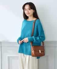 K3FFD24044 a.v.v Elmi(アー・ヴェ・ヴェ) 【低身長サイズ】ペーパーライクヤーンニット グリーン