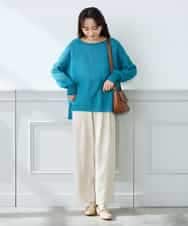 K3FFD24044 a.v.v Elmi(アー・ヴェ・ヴェ) 【低身長サイズ】ペーパーライクヤーンニット グリーン