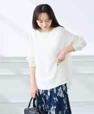 K3FFD24044 a.v.v Elmi(アー・ヴェ・ヴェ) 【低身長サイズ】ペーパーライクヤーンニット グリーン