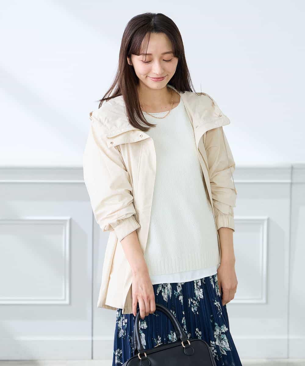 K3FFD24044 a.v.v Elmi(アー・ヴェ・ヴェ) 【低身長サイズ】ペーパーライクヤーンニット グリーン