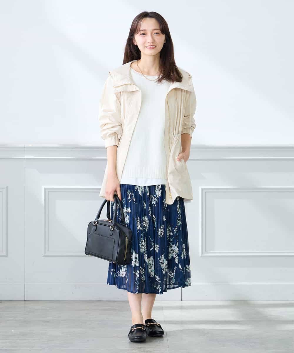 K3FFD24044 a.v.v Elmi(アー・ヴェ・ヴェ) 【低身長サイズ】ペーパーライクヤーンニット グリーン