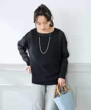 K3FFD24044 a.v.v Elmi(アー・ヴェ・ヴェ) 【低身長サイズ】ペーパーライクヤーンニット グリーン