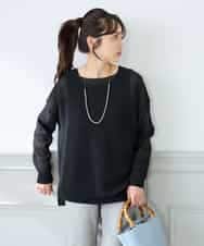 K3FFD24044 a.v.v Elmi(アー・ヴェ・ヴェ) 【低身長サイズ】ペーパーライクヤーンニット グリーン