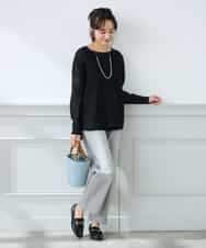 K3FFD24044 a.v.v Elmi(アー・ヴェ・ヴェ) 【低身長サイズ】ペーパーライクヤーンニット グリーン