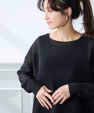 K3FFD24044 a.v.v Elmi(アー・ヴェ・ヴェ) 【低身長サイズ】ペーパーライクヤーンニット グリーン