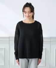 K3FFD24044 a.v.v Elmi(アー・ヴェ・ヴェ) 【低身長サイズ】ペーパーライクヤーンニット グリーン