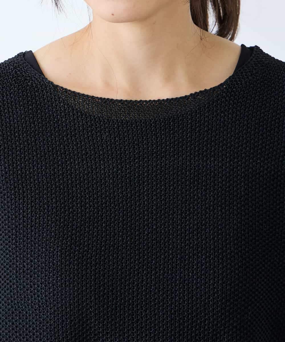 K3FFD24044 a.v.v Elmi(アー・ヴェ・ヴェ) 【低身長サイズ】ペーパーライクヤーンニット グリーン