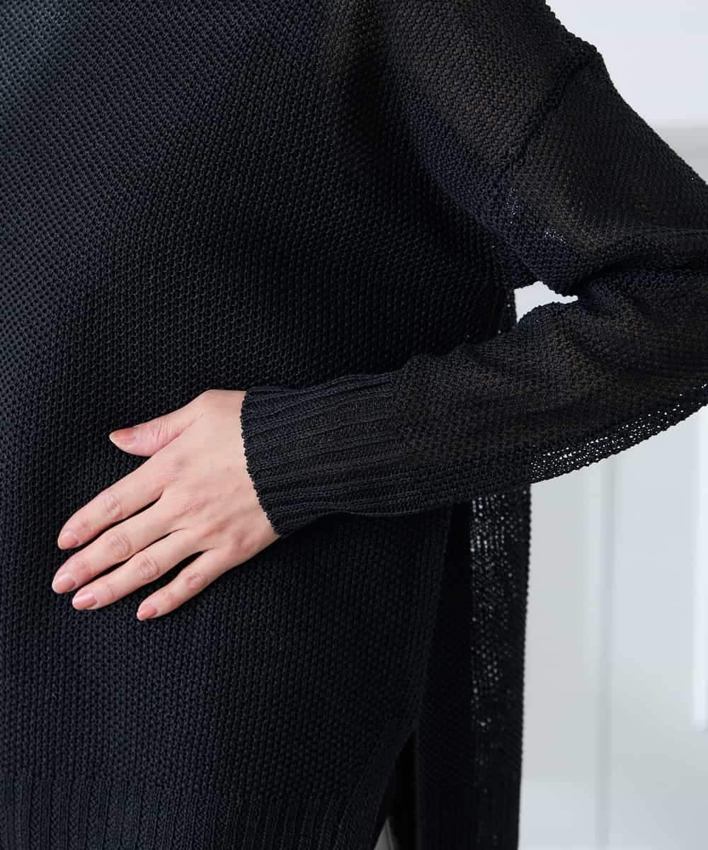 K3FFD24044 a.v.v Elmi(アー・ヴェ・ヴェ) 【低身長サイズ】ペーパーライクヤーンニット グリーン