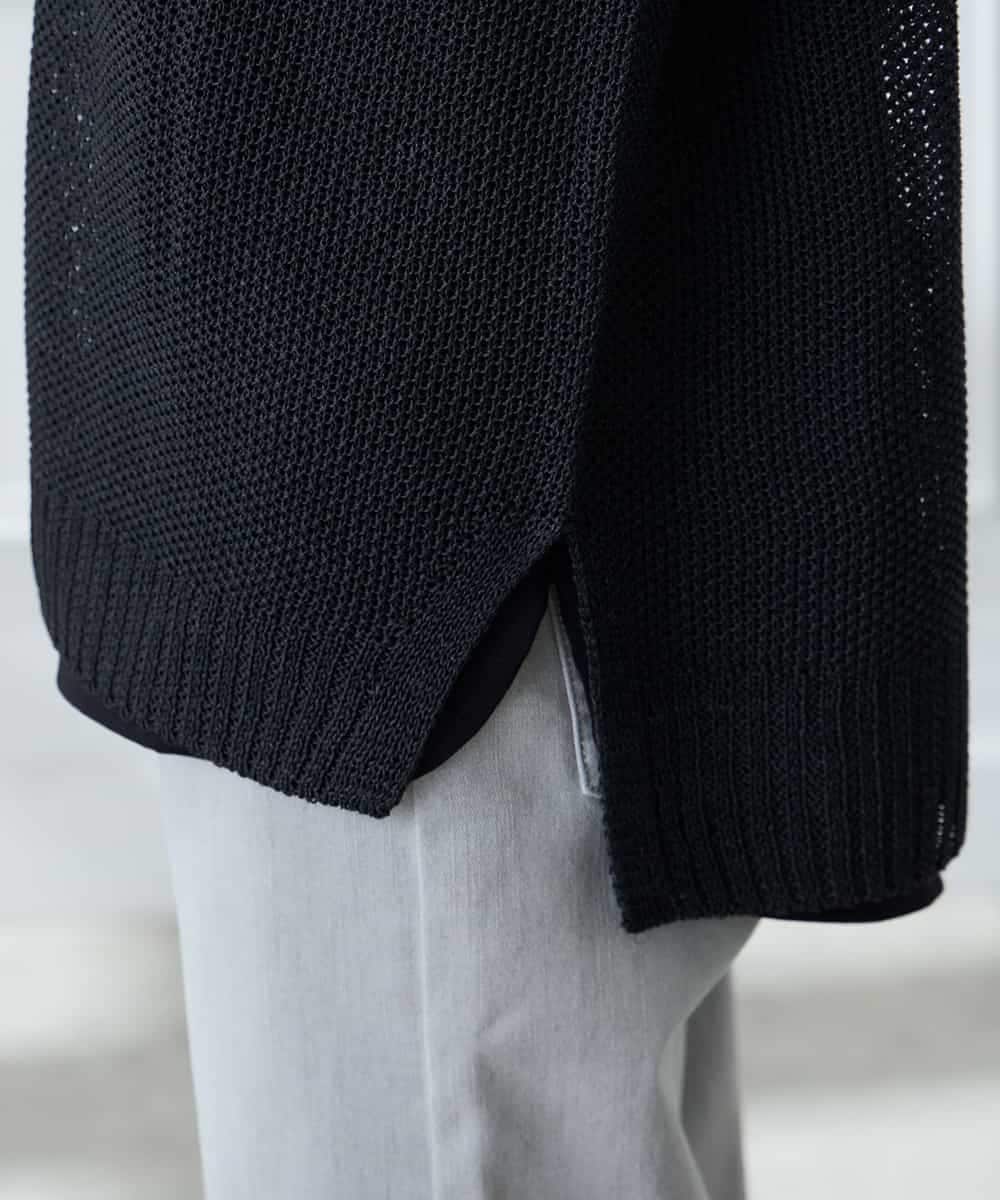 K3FFD24044 a.v.v Elmi(アー・ヴェ・ヴェ) 【低身長サイズ】ペーパーライクヤーンニット グリーン