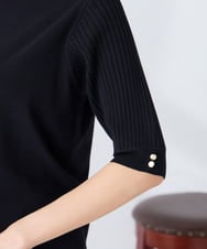 K3FGD12044 a.v.v Elmi(アー・ヴェ・ヴェ) 【低身長サイズ】プリーツスリーブサマーニット【接触冷感/UVカット】 グリーン