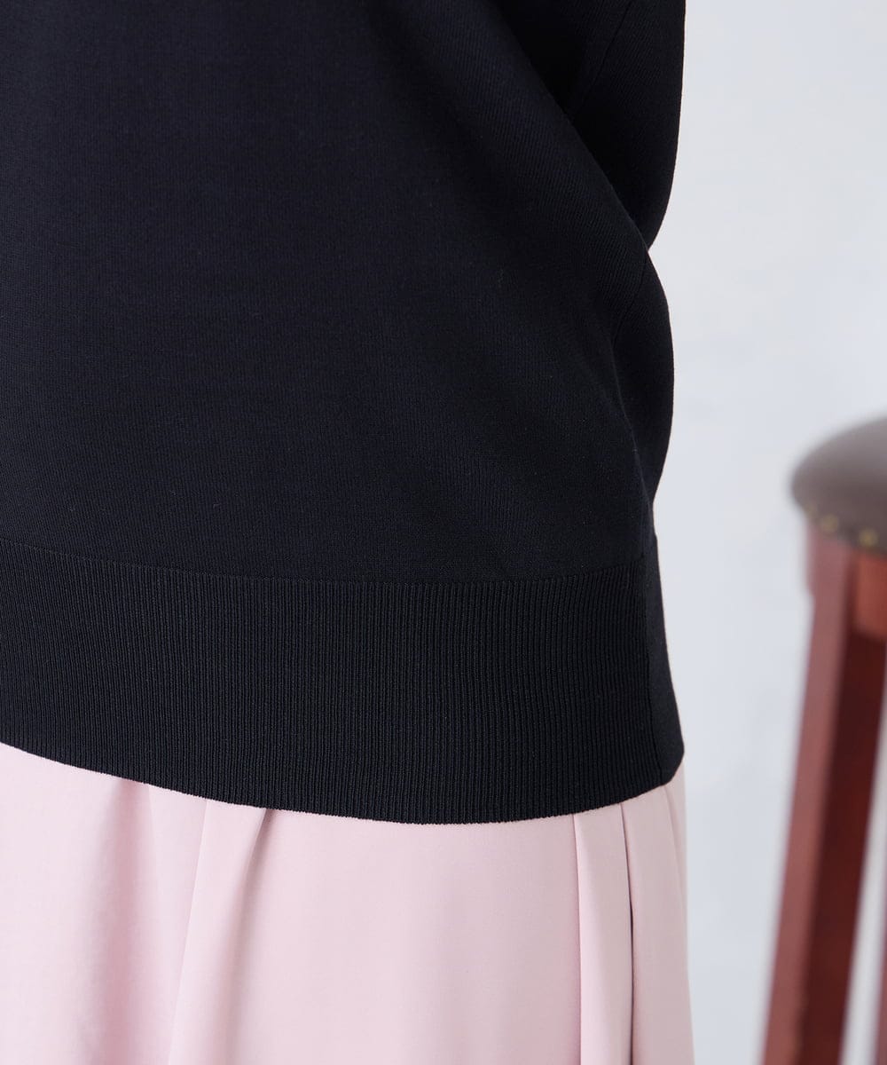 K3FGD12044 a.v.v Elmi(アー・ヴェ・ヴェ) 【低身長サイズ】プリーツスリーブサマーニット【接触冷感/UVカット】 グリーン