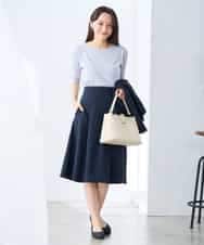 K3FGD12044 a.v.v Elmi(アー・ヴェ・ヴェ) 【低身長サイズ】プリーツスリーブサマーニット【接触冷感/UVカット】 グリーン