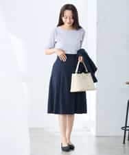 K3FGD12044 a.v.v Elmi(アー・ヴェ・ヴェ) 【低身長サイズ】プリーツスリーブサマーニット【接触冷感/UVカット】 グリーン