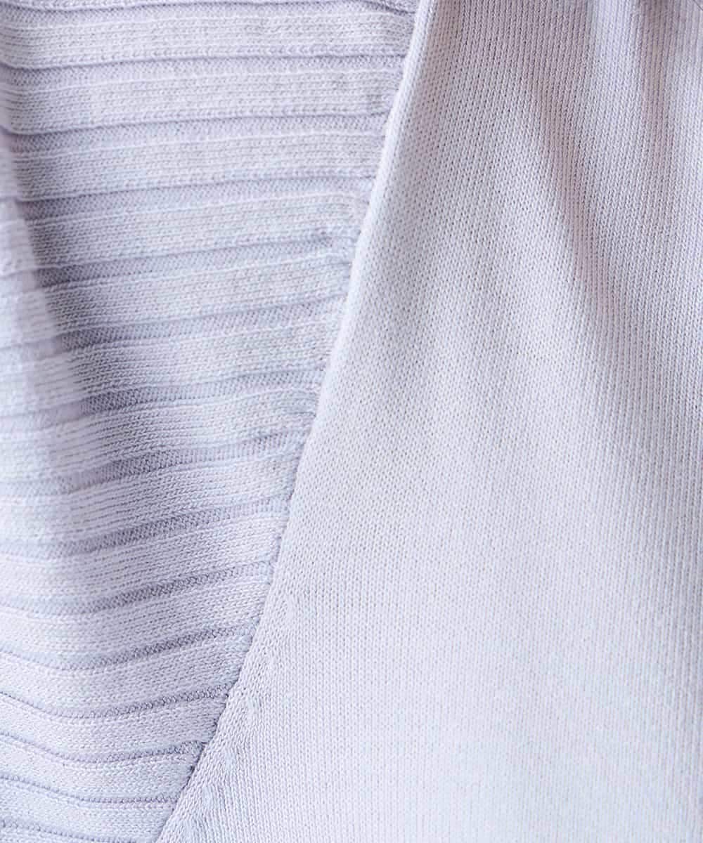 K3FGD12044 a.v.v Elmi(アー・ヴェ・ヴェ) 【低身長サイズ】プリーツスリーブサマーニット【接触冷感/UVカット】 グリーン