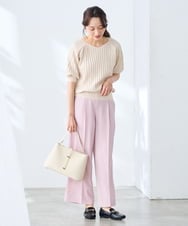 K3FGD15044 a.v.v Elmi(アー・ヴェ・ヴェ) 【低身長サイズ】プリーツライクサマーニット ピンク