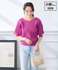 K3FGD15044 a.v.v Elmi(アー・ヴェ・ヴェ) 【低身長サイズ】プリーツライクサマーニット ピンク