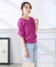 K3FGD15044 a.v.v Elmi(アー・ヴェ・ヴェ) 【低身長サイズ】プリーツライクサマーニット ピンク